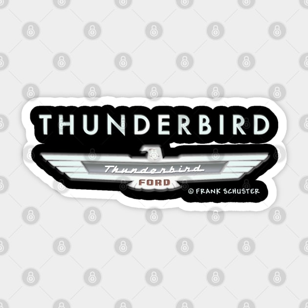 Thunderbird Emblem w Type Embossed Sticker by PauHanaDesign